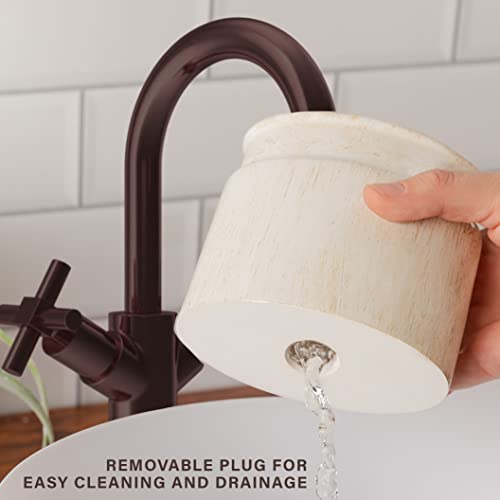 Image of Creative Scents Rustic Luxe Beige 4 Piece Bathroom Accessories Set | Includes Soap Dispenser, Toothbrush Holder, Tumbler Cup & Soap Dish