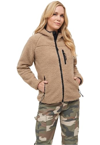 Brandit Women Teddyfleece Jacket Hooded, Farbe: camel, Größe: XXL