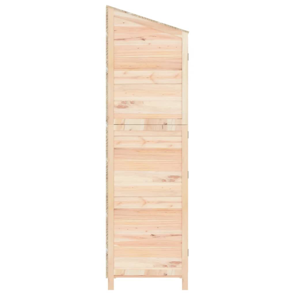 Szopa na narzędzia z litego drewna jodłowego, 102 x 52 x 174,5 cm, ze schowkiem na narzędzia ogrodowe, narzędzia, rower, kosiarkę i przechowywanie na zewnątrz, stabilna konstrukcja z dachem i