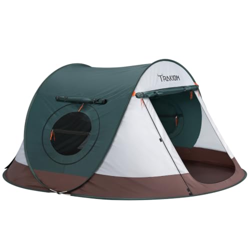 Image of Trakiom Pop Up Tent 4 Person Instant Waterproof Camping Vestibule