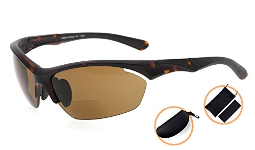 Eyekepper TR90 Sports Bifocal Sunglasses Baseball Running Fishing Driving Golf Softball Hiking Half-Rimless Reading Glasses (Matte Tortoise - Image 3
