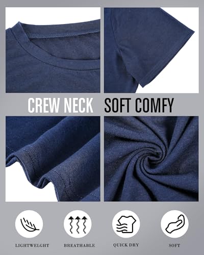 Taiyin 3 Pack Men's Big and Tall Shirts 3xl-5xl Stretch Short Sleeve T-Shirt Tops Crew Neck3