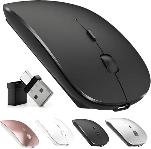 ZERU Bluetooth Mouse,Rechargeable Wireless Mouse for MacBook Pro/MacBook Air/Laptop/PC/Mac/iPad pro/Computer,Bluetooth 5.3/3.0 and 2.4GHz USB Type-C