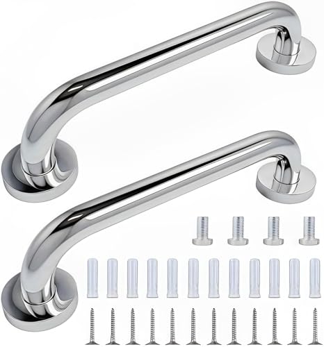 SHSHbuy Agarraderas Baño para Mayores,2 Piezas Agarrador Ducha,Tirador de Seguridad,30 cm Tirador de Acero Inoxidable para Discapacitada,Niños,Embarazo
