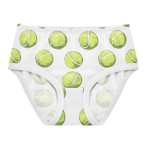 ZZKKO Tennis Ball Sport Girls Underwear Toddler Panties for Girls Comfort Brief Size 2-8T