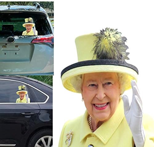 Toogod Queen Car Window Decal for Vehicles Window Cling Elizabeth Car Sticker(for Left Side)