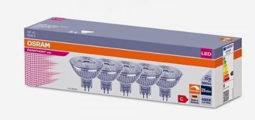Osram LED MR16 GU5.3 4.9W (35W) 350LM 4000K 36D Dimmable Spotlight (5 Pack)