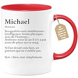 quotedazur - Mug D�finition Pr�nom Michael Dieu Tout Simplement - Cadeau Humour Pr�nom - Id�e Cadeau Famille Saint Valentin - Tasse Pr�nom Michael