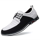 COSIDRAM Mens Casual Shoes Loafers Fashion Dress Sneakers Office Comfort Flats for Male White 10.5