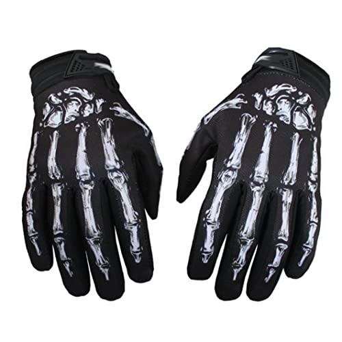 Gants de moto pour écran tactile, gants de vélo squelette antidérapants, mitaines d'équitation pour hommes et femmes M 1 paire de gants de moto pour hommes et femmes, gants de moto à écran tactile