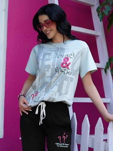 Image of ZEYO Night Suit for Women's Printed Night Dress of Top and Pyjama