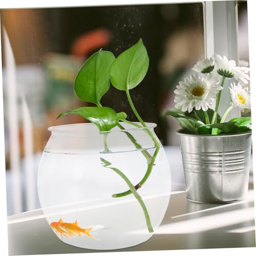Petit aquarium de table transparent en plastique rond pour décorer un bureau - 6