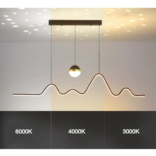Lustre à vagues créatives à LED variable 2700K-6500K avec sa télécommande - 2