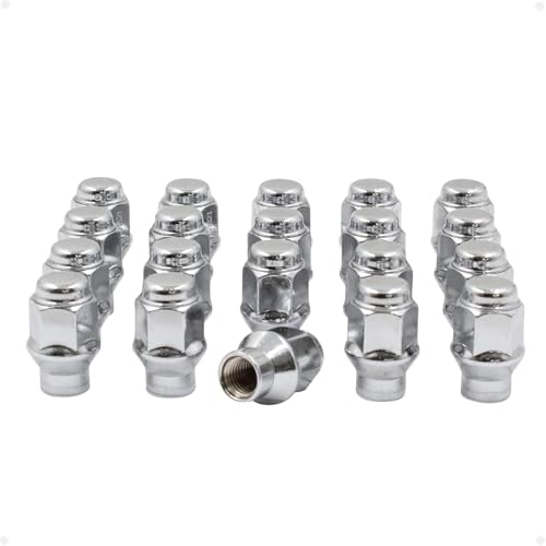 Image of Wheel Accessories Parts 20 Pcs M12x1.25 12x1.25 Thread ET Bulge Acorn (Extra Thread) 1.42 inch Long Lug Nuts Chrome 3 /4 inch 19mm Hex Fits Most Subaru Nissan Pass Cars