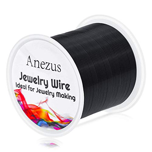 anezus 20 Gauge Jewelry Wire, 28 Yards Craft Wire Tarnish Resistant Copper Beading Wire for Jewelry Making Supplies and Crafting(Black)