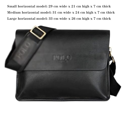 Square Messenger Bag, Leather, Business Crossbody Shoulder Bag with Strap, Travel Work Purse, for Men's Women2