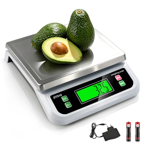 LICHUXIN 40kg balance de cuisine professionnelle, avec 6 Unités balance cuisine precision, Acier...