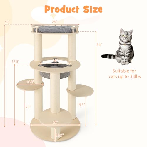 PETSITE Árbol para Gatos 59 pulgadas Moderno Multi-Nivel miniatura 7
