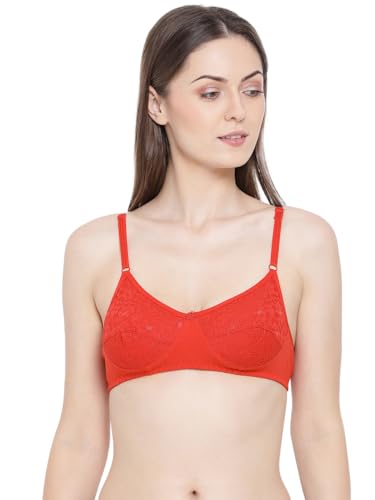Image of Softline Women's Cotton Rich Wire-Free Full Coverage Bra Combo | Non-Padded | Fancy Lace Design | Pack of 2