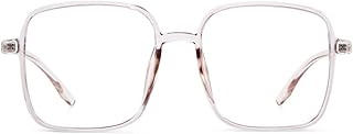 AOOLIA Square Reading Glasses Oversized Full Rim Spectacles Trendy Blue Light Blocking Reader Eyeglasses Lightweight Eyewear (Brown, 1.5, x)