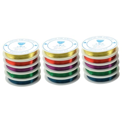 Fil de cuivre pour bijoux lot de 3 bobines couleurs aléatoires