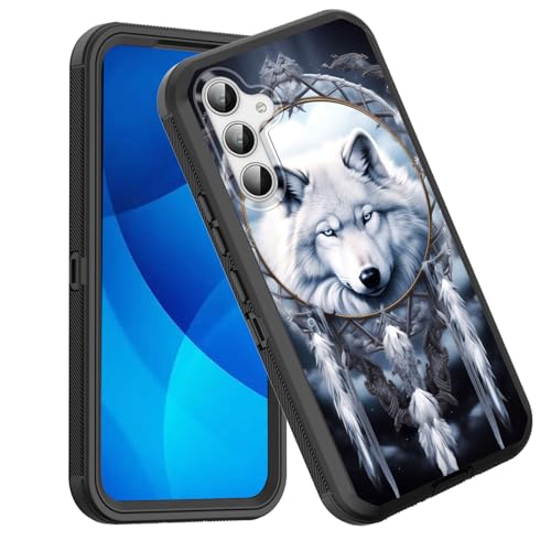 GFEWYTJYJ for Galaxy S25 Plus Case,Shockproof 3-Layer Full Body Protection Rugged Heavy Duty High Impact Hard Cover Case for Samsung Galaxy S25 Plus (6.7 Inch) (2025),Dreamcatcher Wolf - image 1