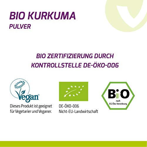Foto von Vita2You Kurkuma Pulver Bio 750g - höchste 3-5% Curcumin - Rohkost-Qualität - natürliches Kurkumin - Kurkumapulver - Curcuma gemahlen - Laborgeprüft - Premium Qualität