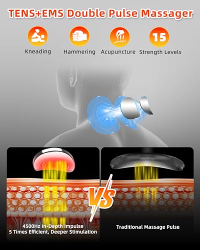 heated neck stretcher for pain relief cordless neck shoulder cervical traction device with 3 heating levels and pulse modes timmer for tmj pain relief muscle relax hump corrector