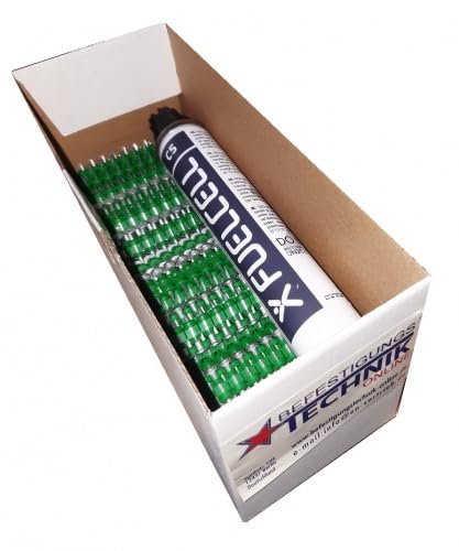 Pregos de betão 2,6 x 25 mm + gás para Powers Dewalt C5 Würth Diga CS 2