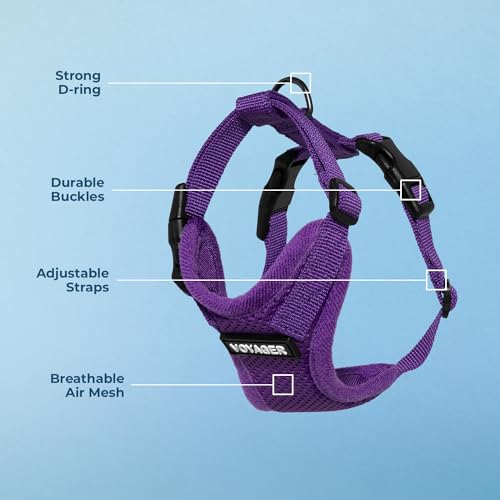 Image of Voyager Step-in Pet Harness - All Weather Mesh, Adjustable Step in Harness for Cats and Dogs by Best Pet Supplies - Purple, XS