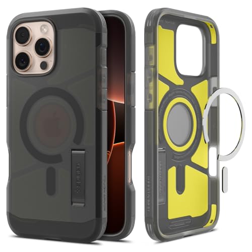 Image of Spigen for iPhone 16 Pro Max Case, Tough Armor (Ai) MagFit [Compatible with Magsafe] [Kickstand] [Military-Grade Protection] - Frost Black
