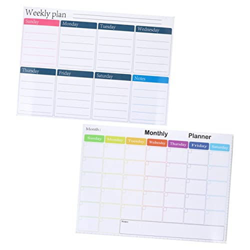 LckCryspho 2個セット 磁気計画ボード ? 冷蔵庫対応 消去可能 スケジュール整理 マグネット式