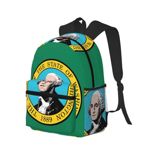 Sac à dos voyage drapeau Washington noir pour ordinateur