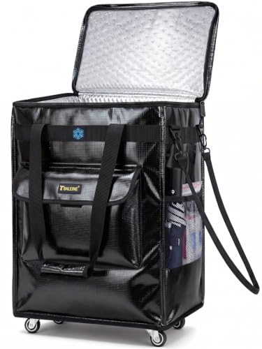 Image of BALEINE Reusable Grocery Bags on Wheels, Rolling Tote Bag, Shopping Trolley, Large Backpack Shopping Carts for Groceries