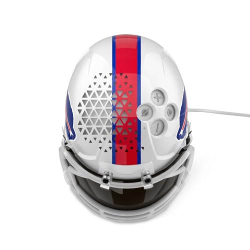 Image of NFL Echo Dot Bundle: Includes Echo Dot | Glacier White and Limited-Edition NFL Helmet Stand | Buffalo Bills