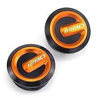 Für KTM 1290 Super Adventure 2015-2022 1290 Super Duke R 2014-2022 Rahmenloch-Abdeckkappen Stecker Dekorative Rahmenkappe Motorradzubehör (Schwarz & Orange)