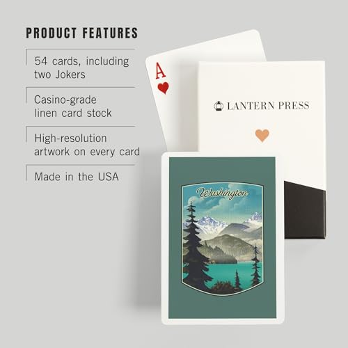Baraja de Póker con Escena de Lago y Montaña miniatura 3
