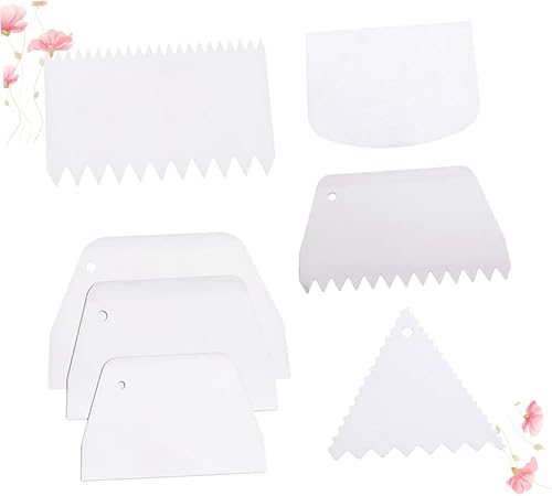 Miniatura 6 de Ciieeo 7 unids Fondant Scraper Fondant Más Suave Pastelería Más Suave Pastillas De Pastel Lado Espátula Más Suave Raspador De Glaseado Peine De