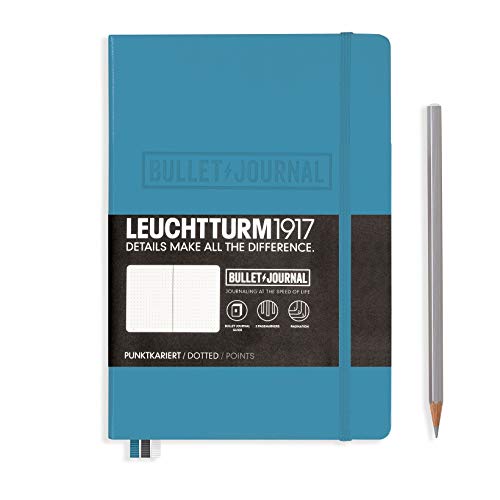 LEUCHTTURM1917 - Official Bullet Journal - Medium A5 - Hardcover Dotted Notebook (Nordic Blue) - 240 Numbered Pages