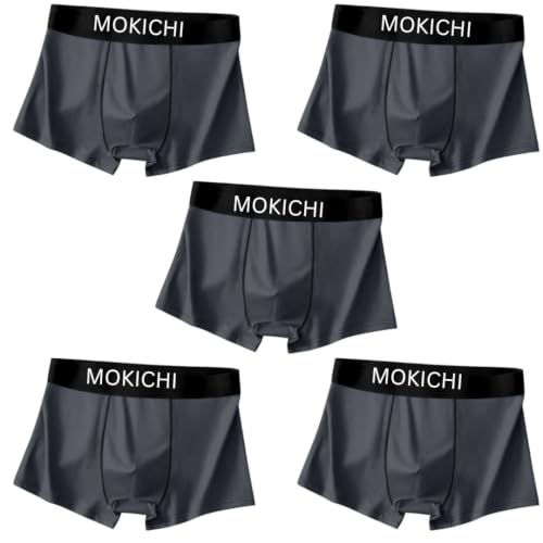 Image of Men's Ice Silk Boxer Briefs Pack of 5 | Ultra Soft Breathable Stretch Trunks | Moisture Wicking Quick Dry Men's Underwear | Comfortable Mid Rise Anti Chafing Innerwear