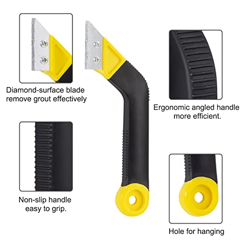 Hand Tile Grout Removal Tool, 2 Grout Scraper Tiles with 5 Replacement Accessories, Grout Cleaner Tools for Wall Bathroom - Image 3