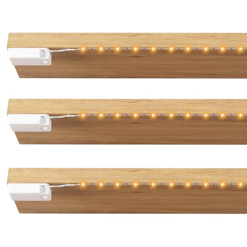 Image of Battery Powered Under Cabinet Lighting, Wireless LED Strip Lights for Kitchen Under Cabinet Shelves Under Counter Closet Cordless Click Light (Warm White, 3 Pack)