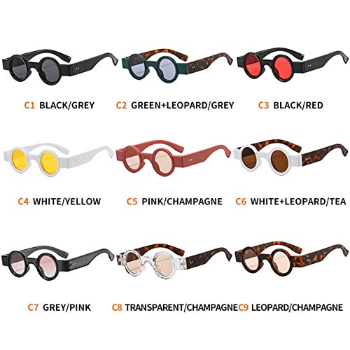 Popular Fashion Small Round Sunglasses Women Retro Punk Shades UV400 Men Clear Ocean Lens Trending Rivets Sun Glasses4