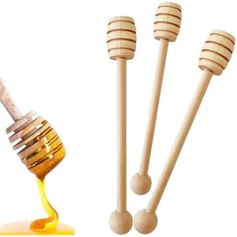 3-Piece Wooden Honey Dipper Set Cover
