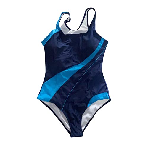 Athletic Training Modest Swimwear for Women One Piece Swimsuit Criss Cross Back Color Block Sports Bathing Suits4