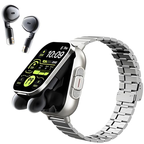 Reloj Inteligente con Auriculares, Reloj Inteligente Bluetooth con Pantalla HD 2.01 para Hombres y Mujeres, Rastreador de Actividad Física 2 en 1 Resistente Al Agua IP67 Aplicable a Android y iOS