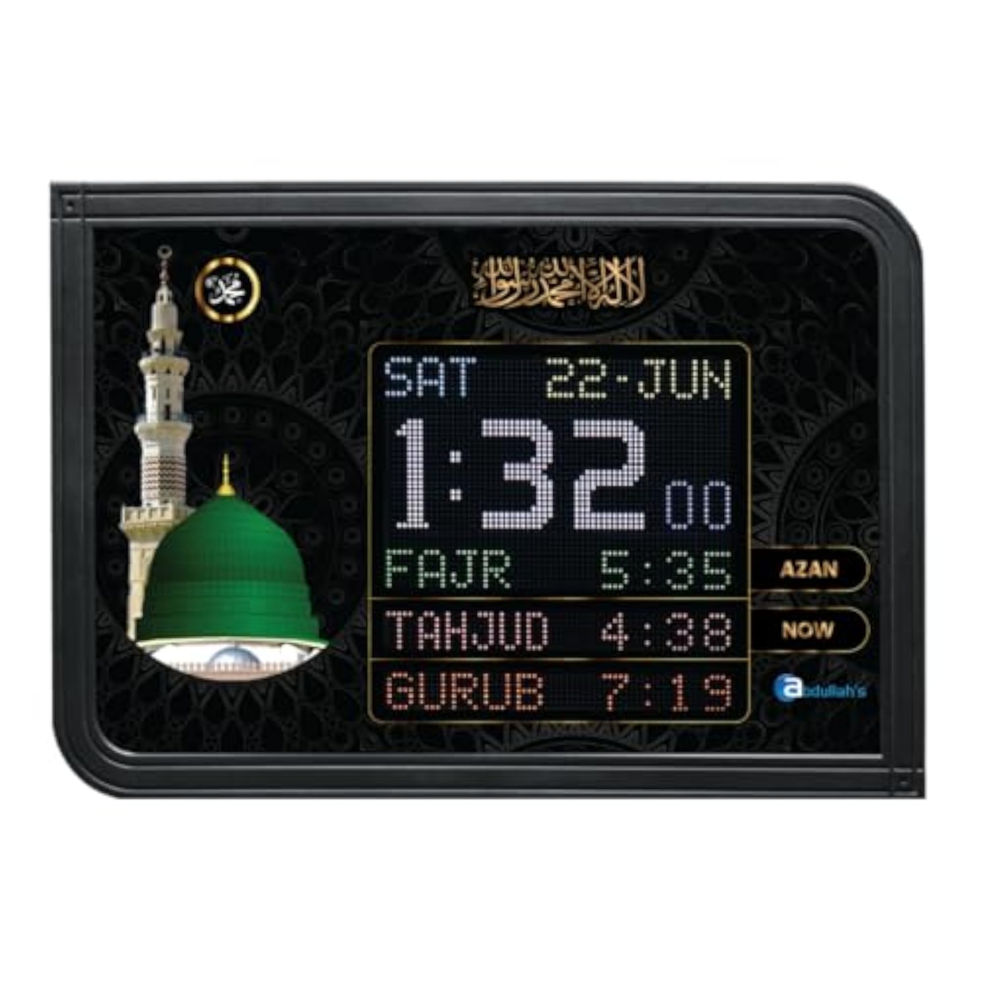 ABDULLAH'S Azan Clock, Muslim Digital Alarm Clock