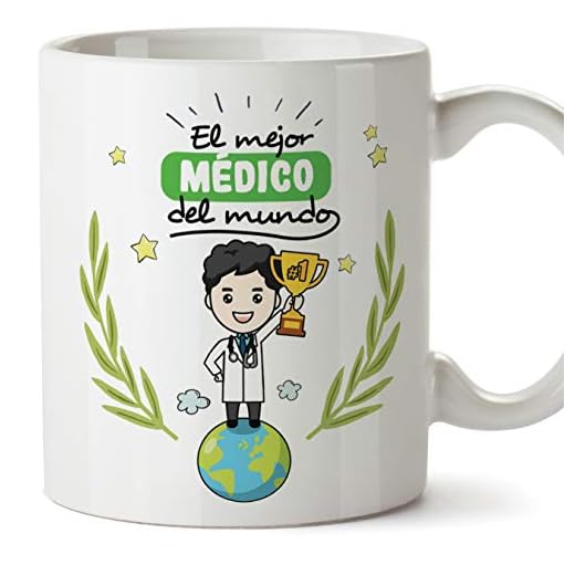 MUGFFINS Taza Médico/Doctor - El Mejor Médico del Mundo - Regalos Originales de Hospital/Centro de SaludMédico del Mundo - Cerámica 350 ml