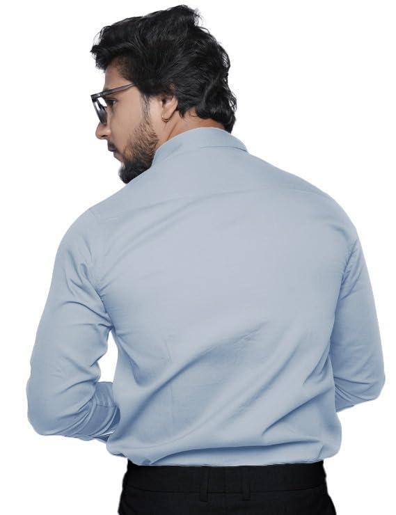 Image of Men's Slim Fit 100% Cotton Solid Full Sleeve Shirt | Premium Casual & Formal Wear for Men