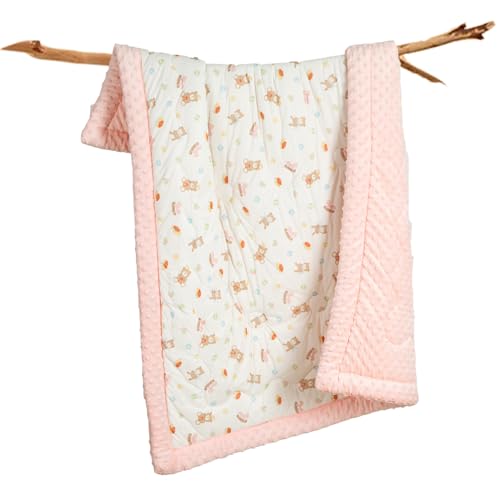 Image of Toddler Comforter 47x59 Inch, Lightweight Down Alternative Quilted Blanket for Crib & Toddler Bed, Soft Minky Dots Baby Quilt, Machine Washable Year-Round Bedding